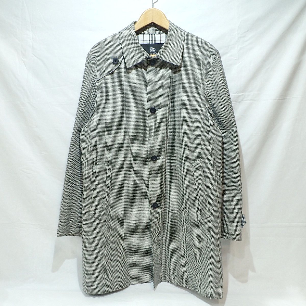 B615【本物保証】美品 BURBERRY バーバリー ブラックレーベル 千鳥格子柄 スンテンカラーコート BMA05-101-05 サイズ表記:L バルマカーン拍卖