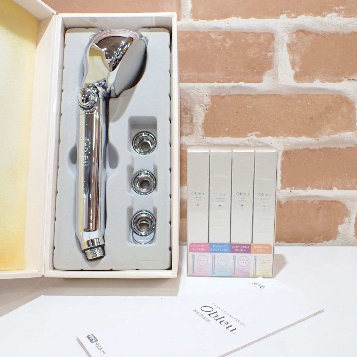 B663 未使用 MTG Obleu オーブル コスメカートリッジ 4本セット + 中古 コスメトリートメントシャワー 付き エムティージー拍卖