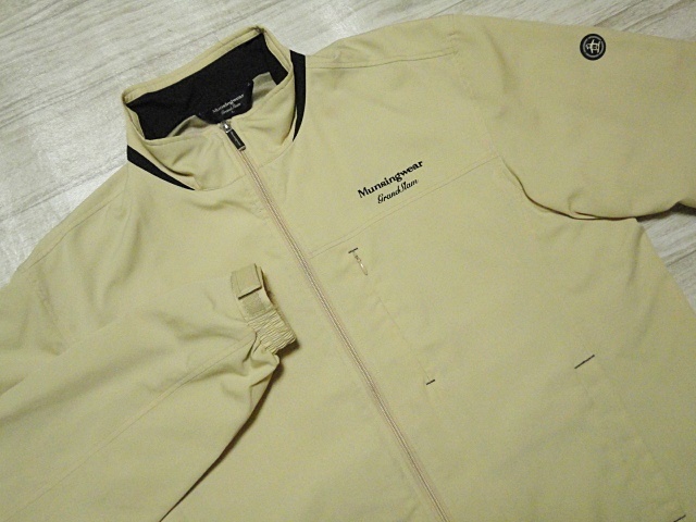 即決 暖か L マンシングウェア グランドスラム Munsingwear Grand Slam ナイロンジャケット ベージュ ジップアップ 裏地メッシュ拍卖
