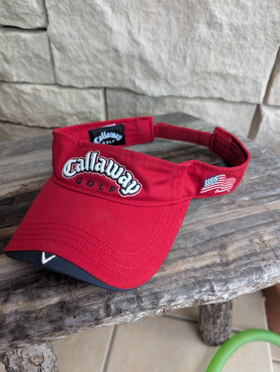 キャロウェイ Callaway ゴルフウェア サンバイザー レッド 帽子 ゴルフサンバイザー拍卖