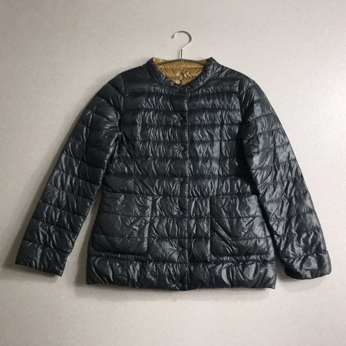 ☆ 軽量 ライトダウン ダウンジャケット バンドカラー 黒拍卖