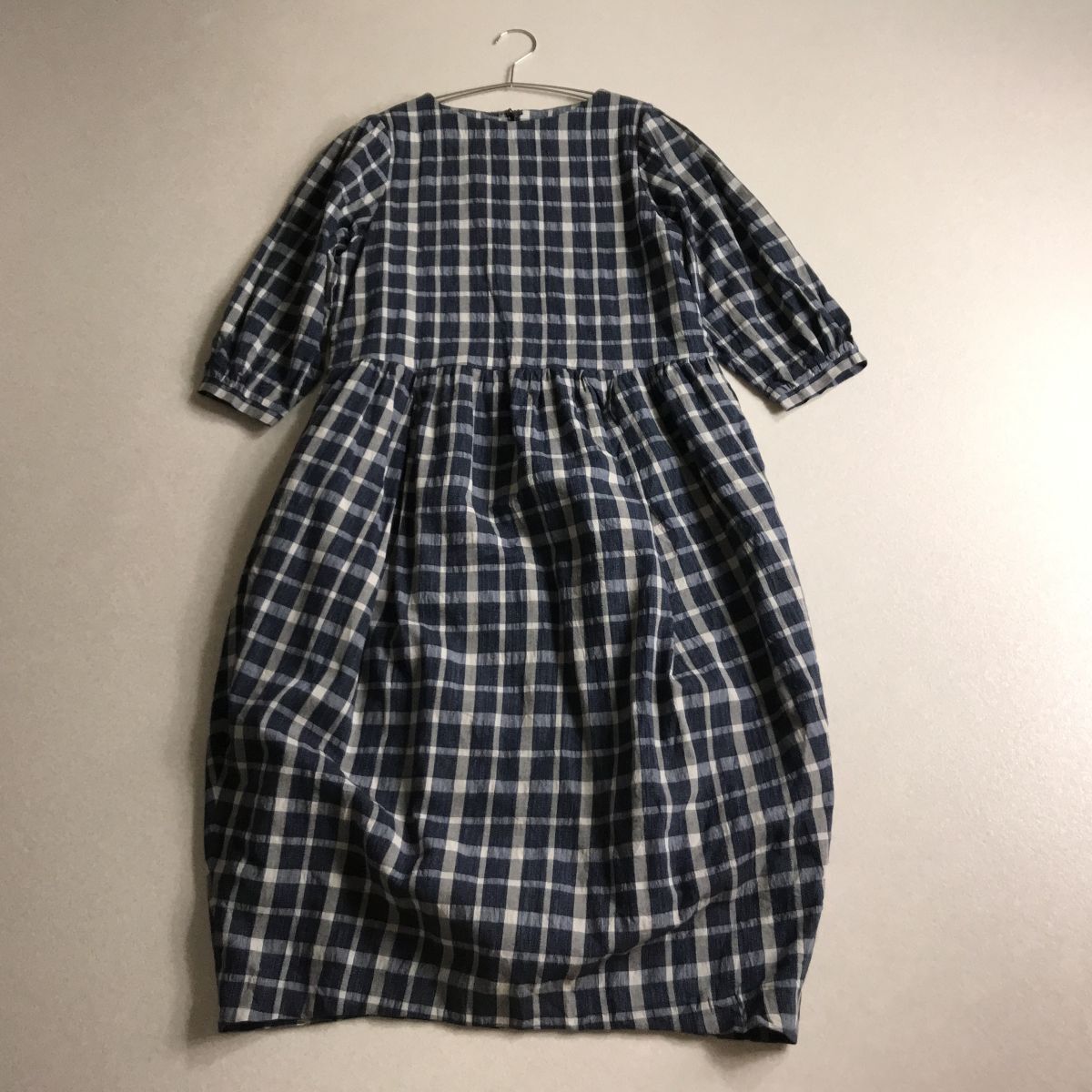 ○ BENI'S B 鎌倉 日本製 チェック ワンピース拍卖