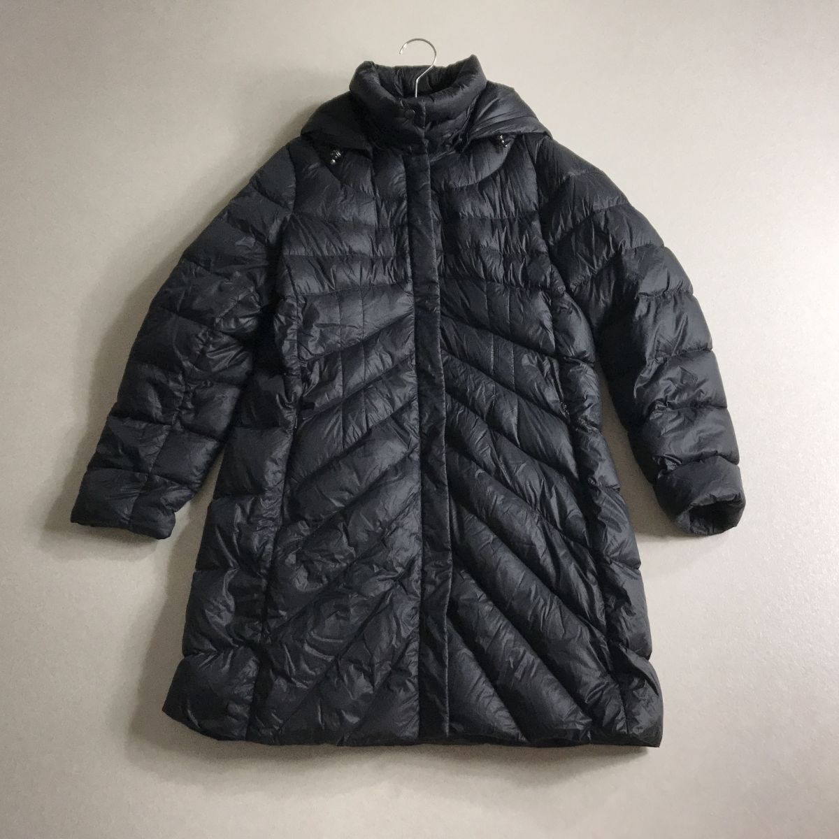 ◎ LANDS END ランズエンド 軽量 ライトダウン ダウンジャケット ダウンコート パーカー 大きいサイズ XL 黒拍卖