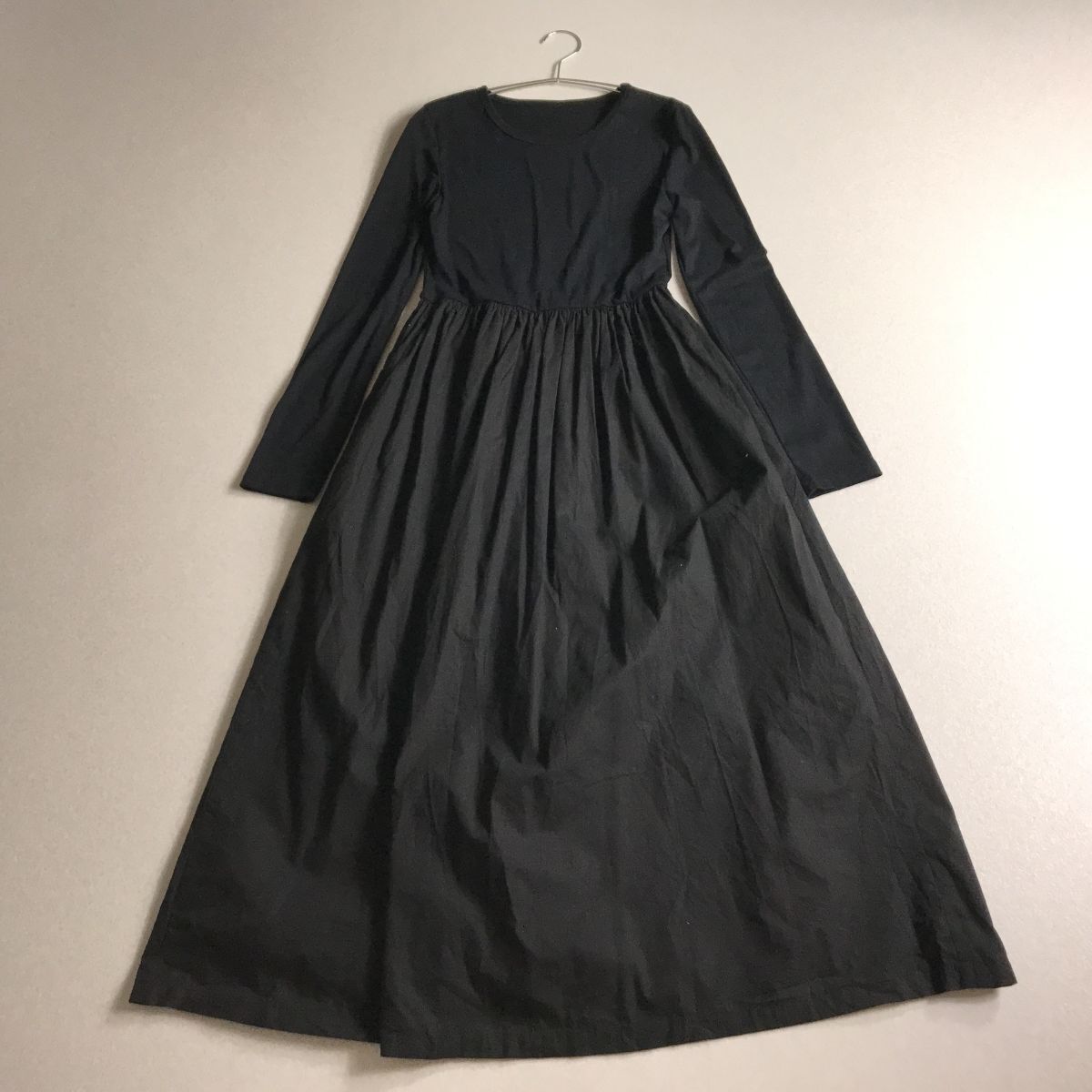 ☆☆ Dazy 異素材切り替え ギャザー フレア ワンピース拍卖