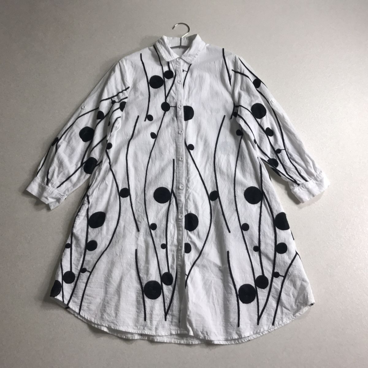 ☆ おしゃれデザイン 刺繍 バイカラー デザイン ワンピース拍卖