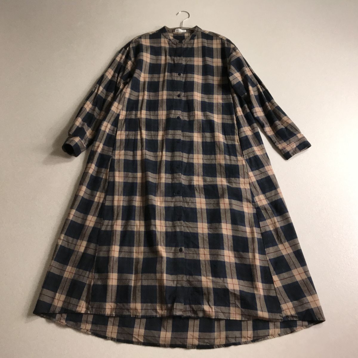 ○ craft standard boutique クラフトスタンダード バンドカラー フランネル チェック ワンピース拍卖