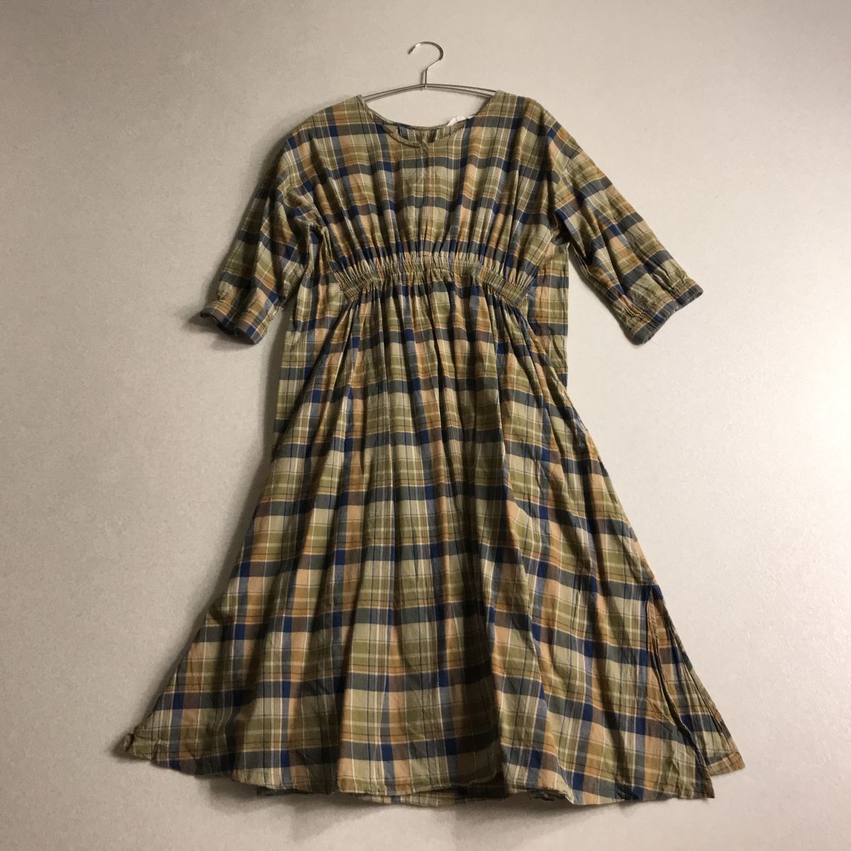 ○ studio clip スタディオクリップ ウエストギャザー チェック ワンピース拍卖