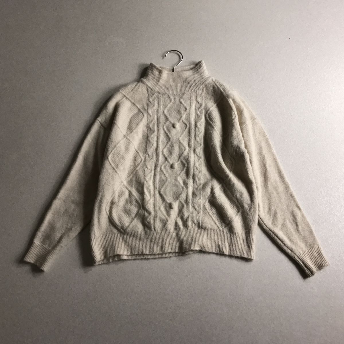 ♪ north object petit ノースオブジェクト ハイネック ケーブル編み ニット セーター拍卖