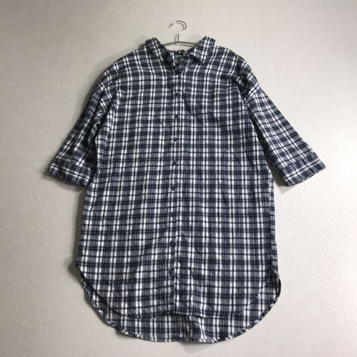 ☆ To blossom チェック 秋素材 ワンピース 横幅ゆったり 体型カバー拍卖