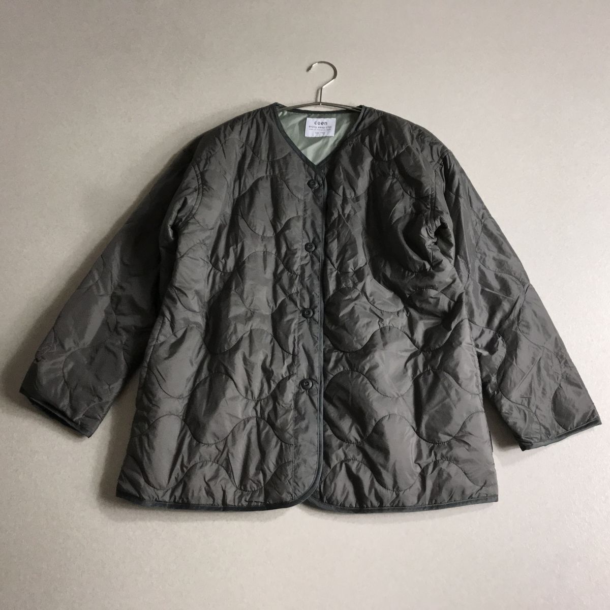 ☆ coen コーエン キルティング ノーカラー ジャケット ジャンパー拍卖