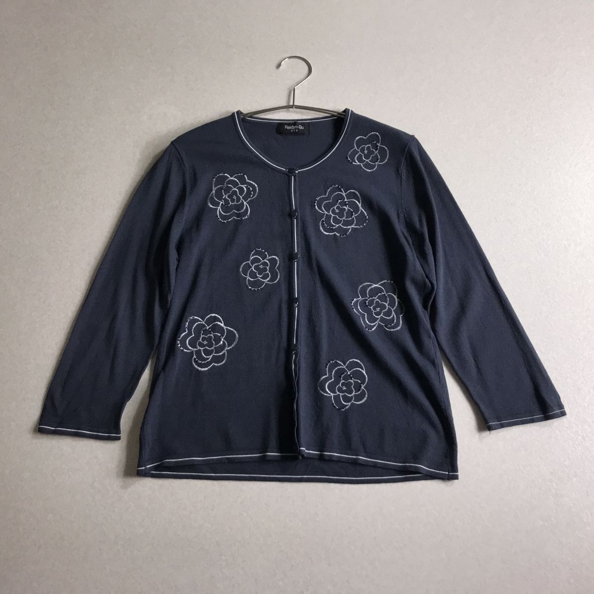 ♪ 花柄デザイン ラウンドネック カーディガン ニット拍卖