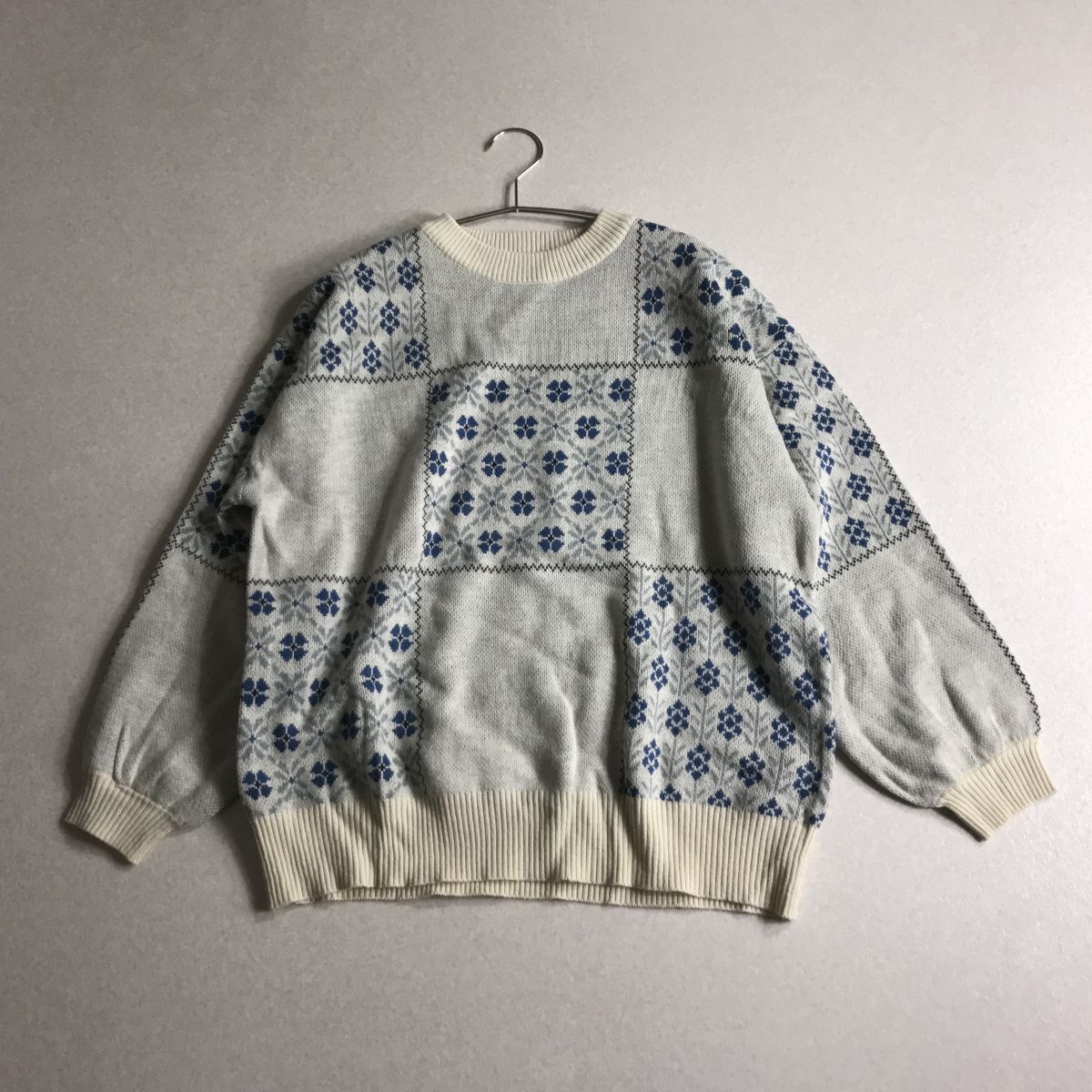 ♪ samansa mos2 サマンサモスモス 花柄 デザイン ニット セーター ゆったり拍卖