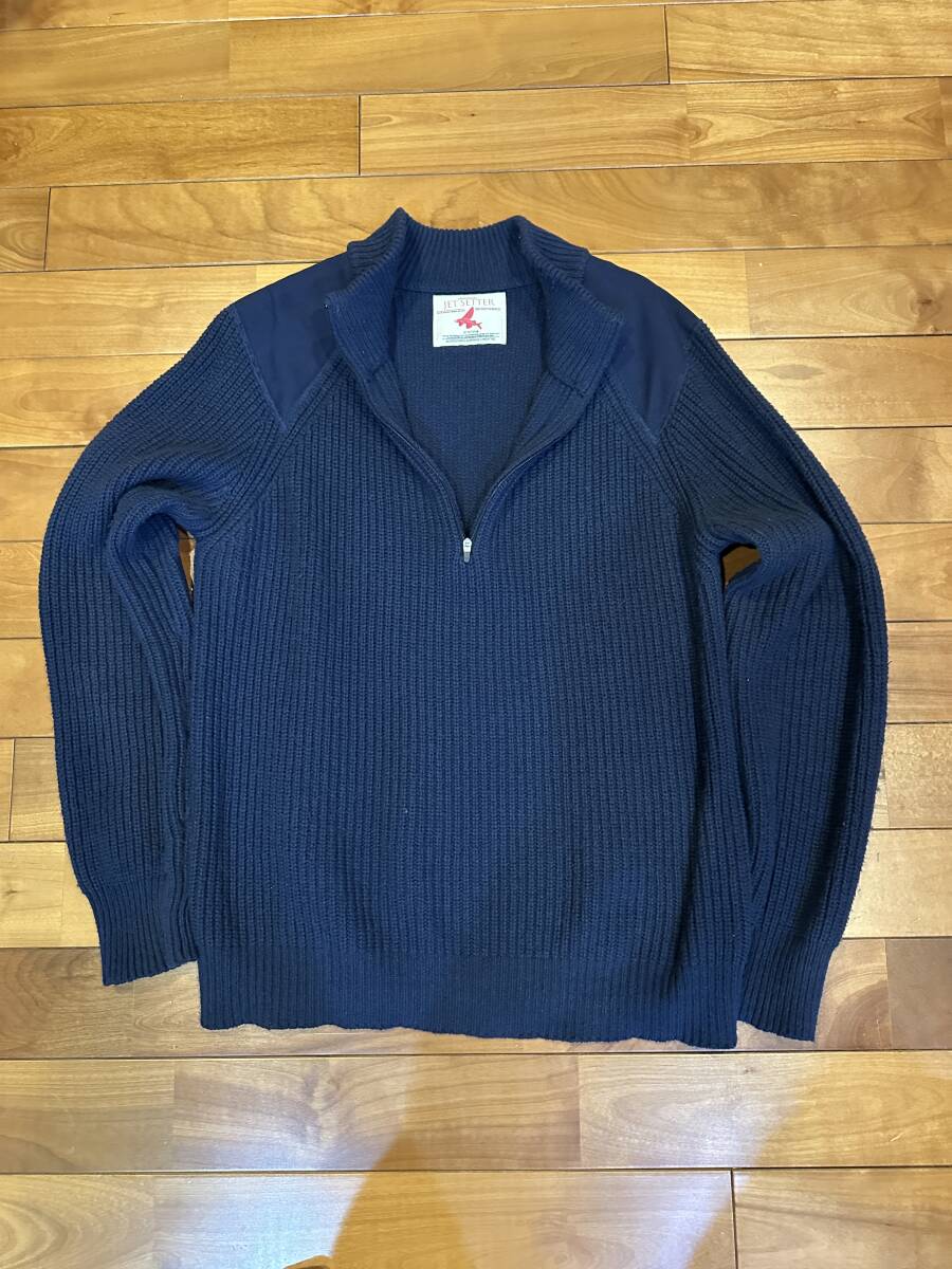 【美品】【送料無料】JET SETTER 冒険用品 ジェットセッター ハンティングセーター Lサイズ ネイビー拍卖