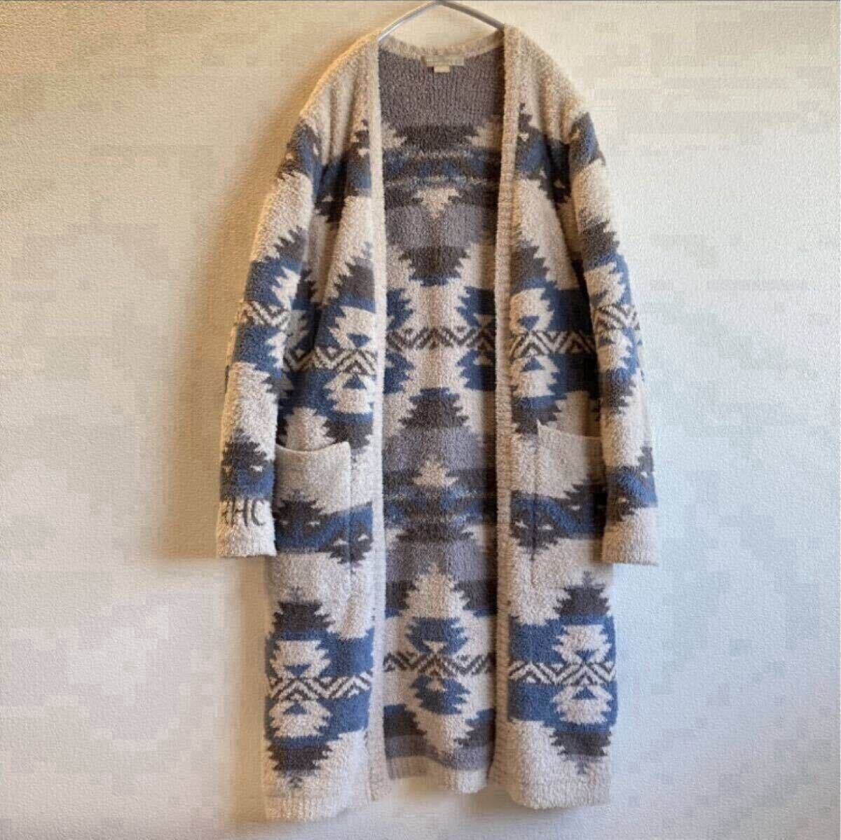 ロンハーマン RHC × ベアフットドリームス BAREFOOT DREAMS ノーカラー ロングカーディガン ガウン RHCロゴ 刺繍 起毛 ボア ニット コート拍卖