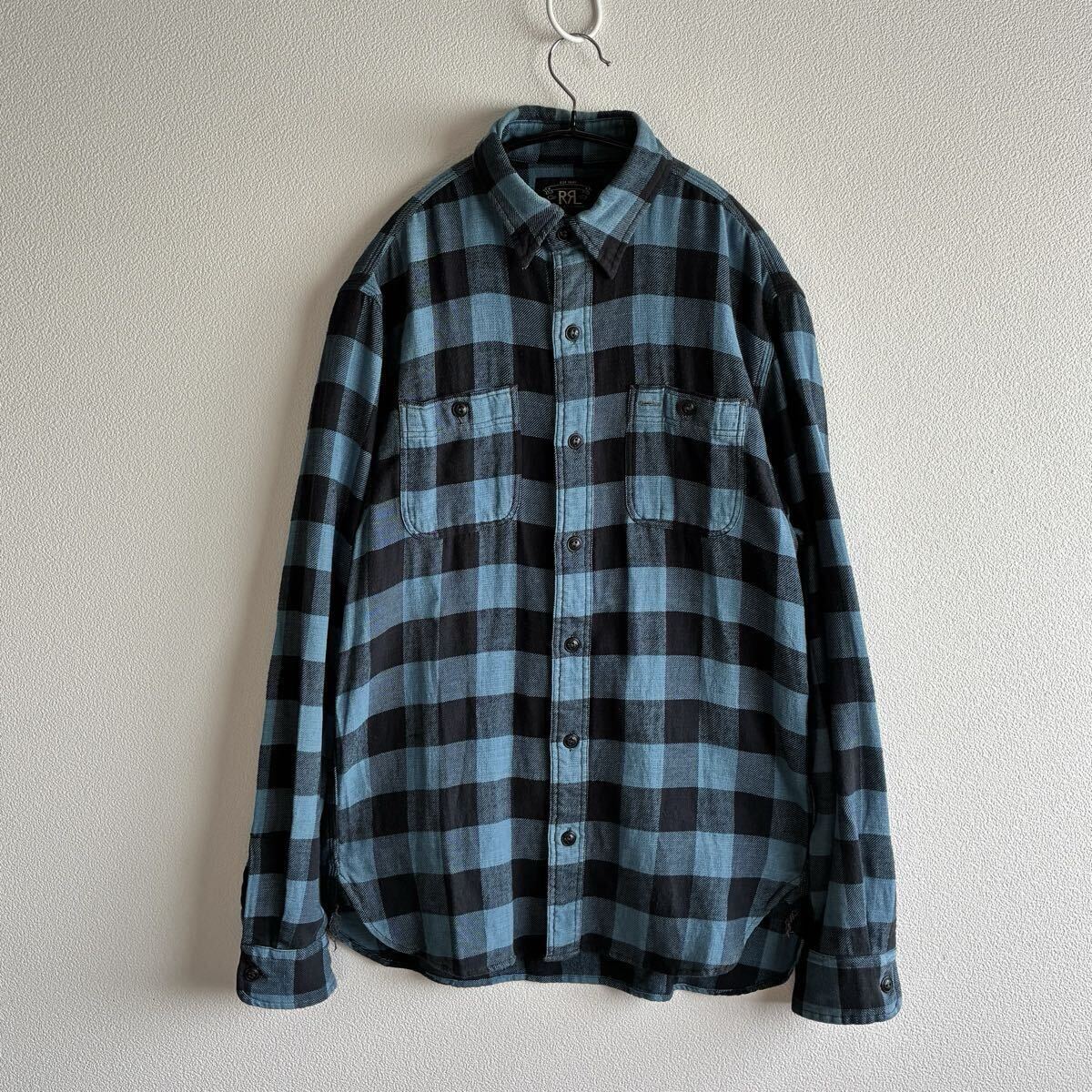 美品! Ron Herman ロンハーマン RHC 別注 Double RL ダブルアールエル バッファローチェック ワークシャツ ネルシャツ ラルフローレン RRL 拍卖