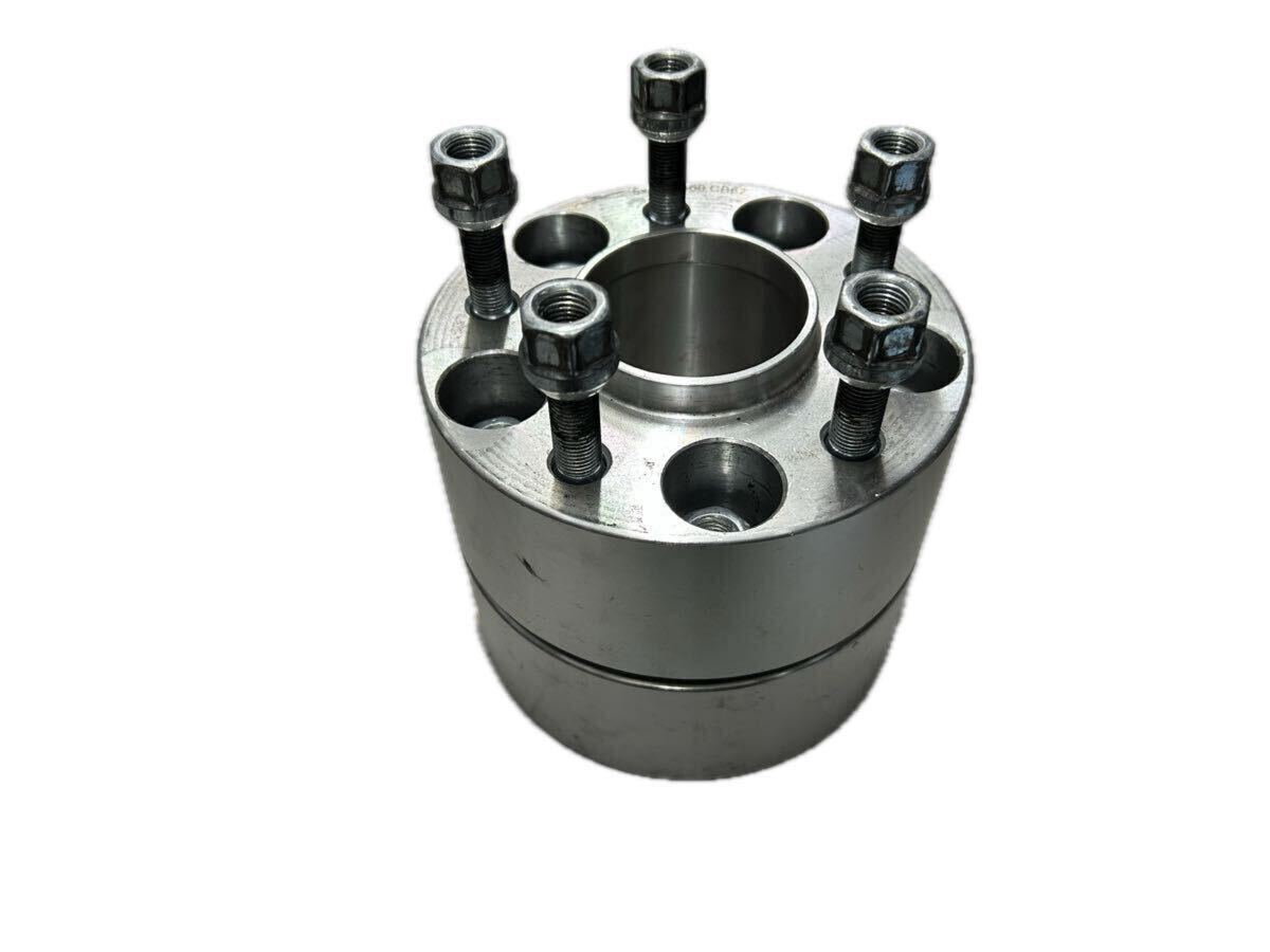 ハブ付きワイドトレッドスペーサー シルバー 60mm厚み ハブ67mm 5穴 PCD114.3 2枚セット 中古拍卖