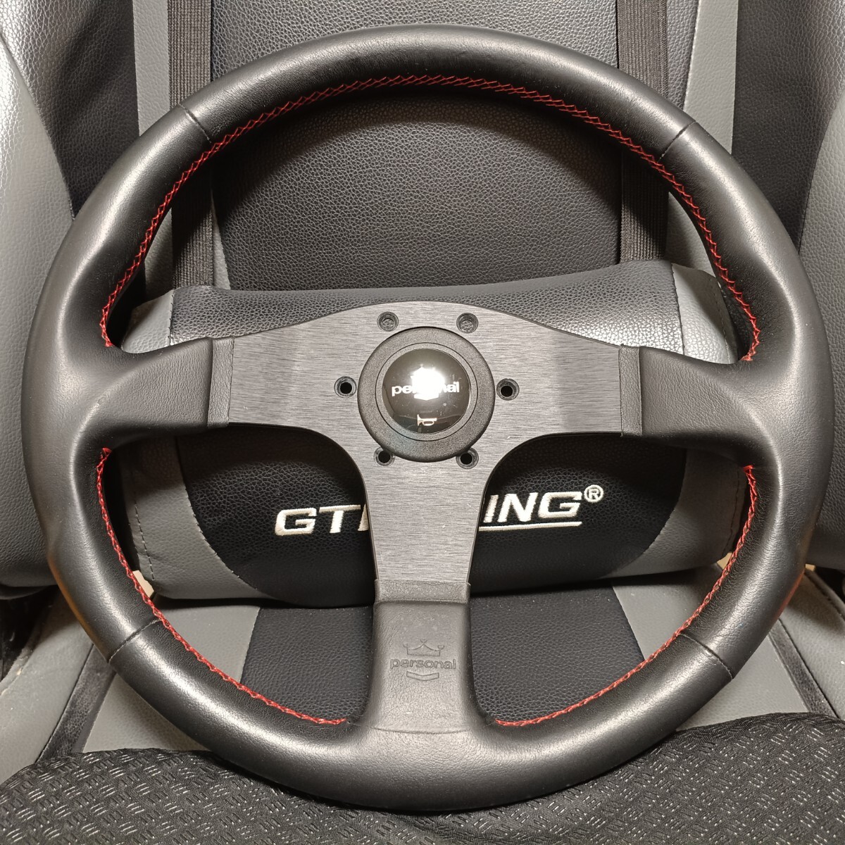 即決 正規品 personal パーソナル BLITZ ブリッツ スムースレザーレッドステッチ/ブラックスポーク 350mm 送料無料拍卖