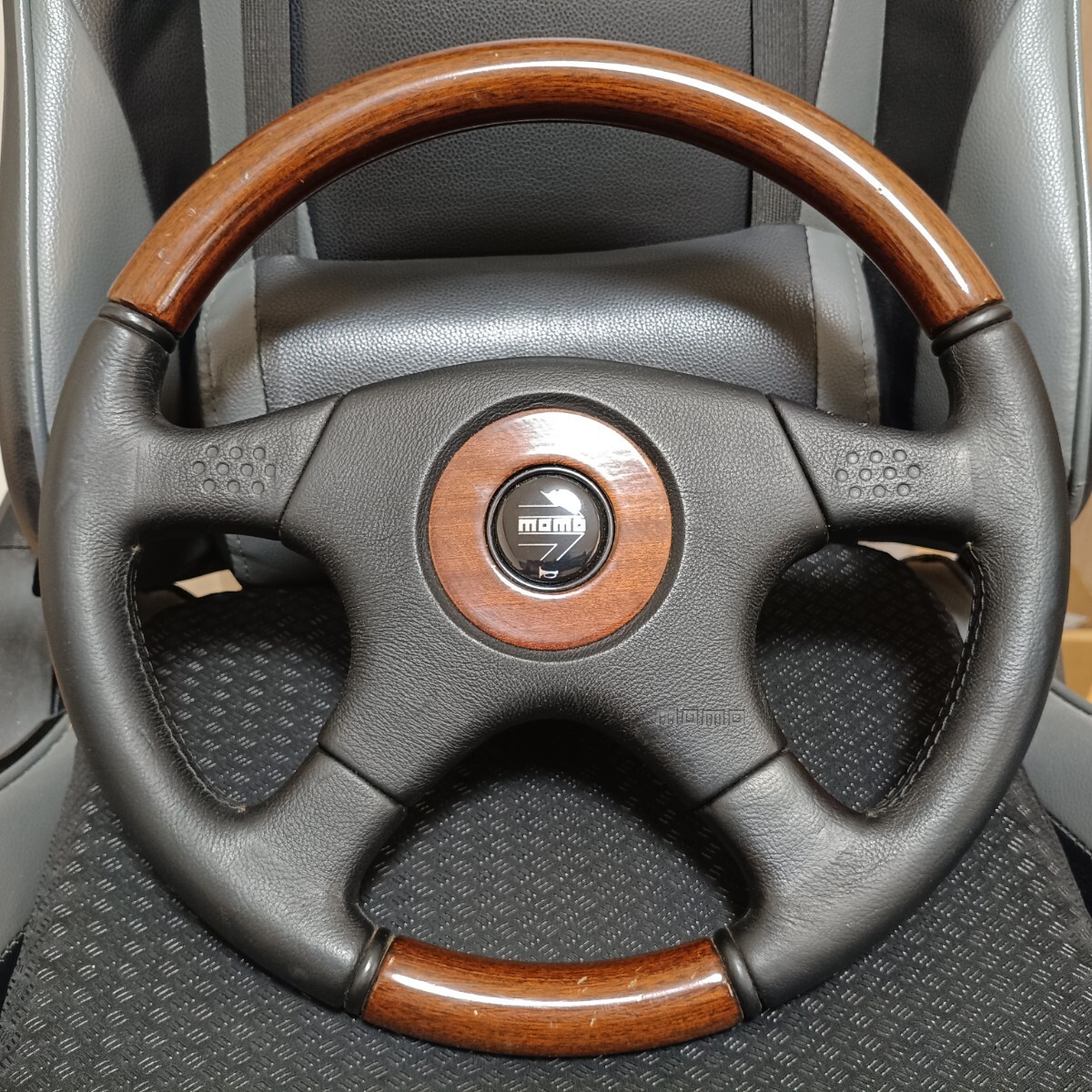 即決 ジャンク品 MOMO OLYMPIC オリンピック ウッドコンビ ステアリング ハンドル φ36 360mm 送料無料拍卖