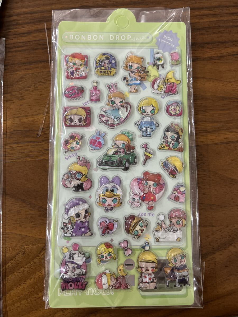 新品 ラブブ ボンボンドロップシール 3Dシール ポップマート MOLLY モリー拍卖