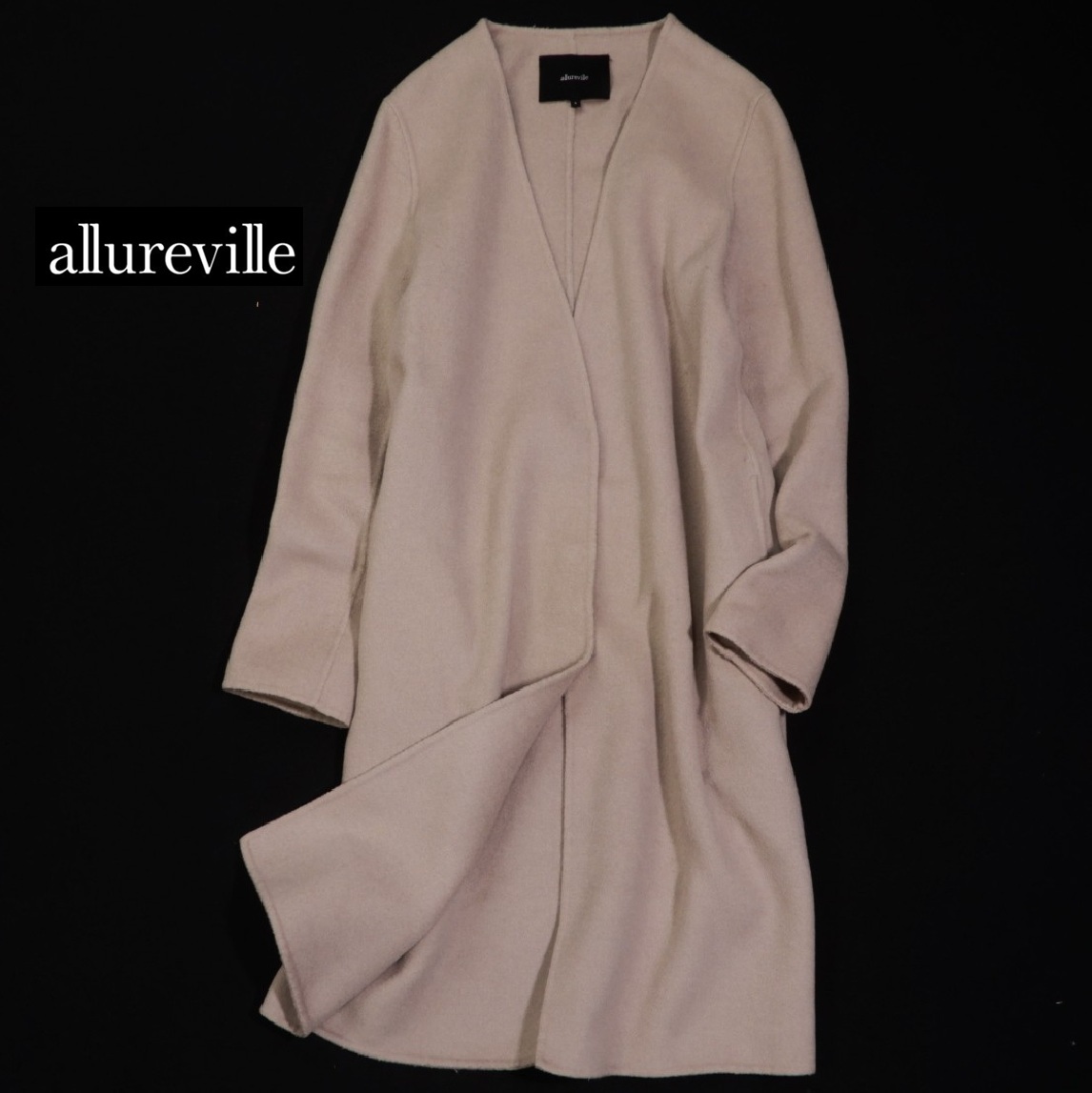 アナイ アルアバイル allureville ウール ノーカラー リバー コート 1 拍卖