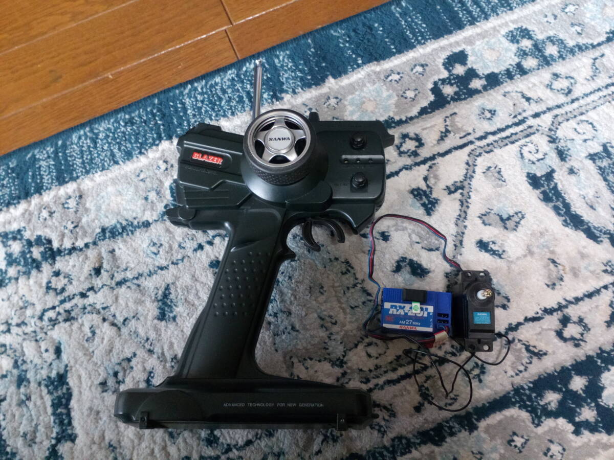 サンワ製ブレイザーAMプロポ+RX201受信機06番付+SX101Zサーボセット拍卖