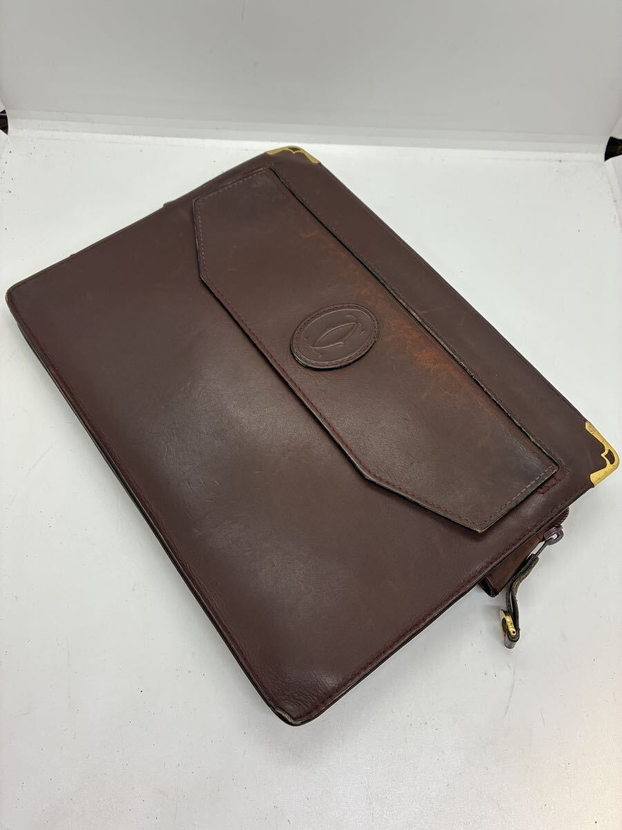 Cartier カルティエ セカンドバッグ クラッチバッグ マストライン レザー ボルドー拍卖