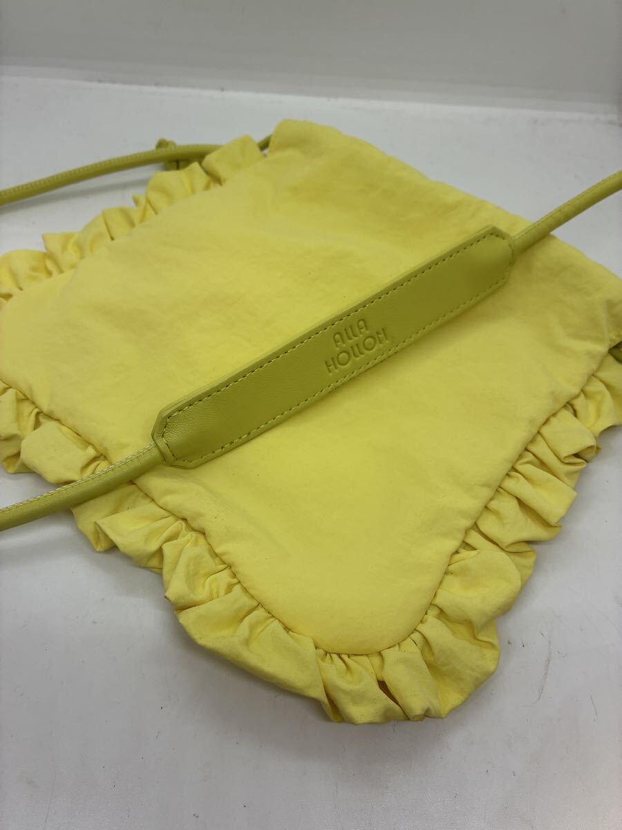 alla hollon アラホロン ナイロン フリル ショルダーバッグ イエロー 巾着型 メルローズ拍卖