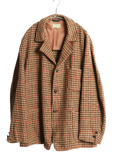 60s 筆記体タグ USA製 エルエルビーン ツイード テーラード ジャケット メンズ XL / ヴィンテージ ウール ブレザー チェック 大きいサイズ拍卖