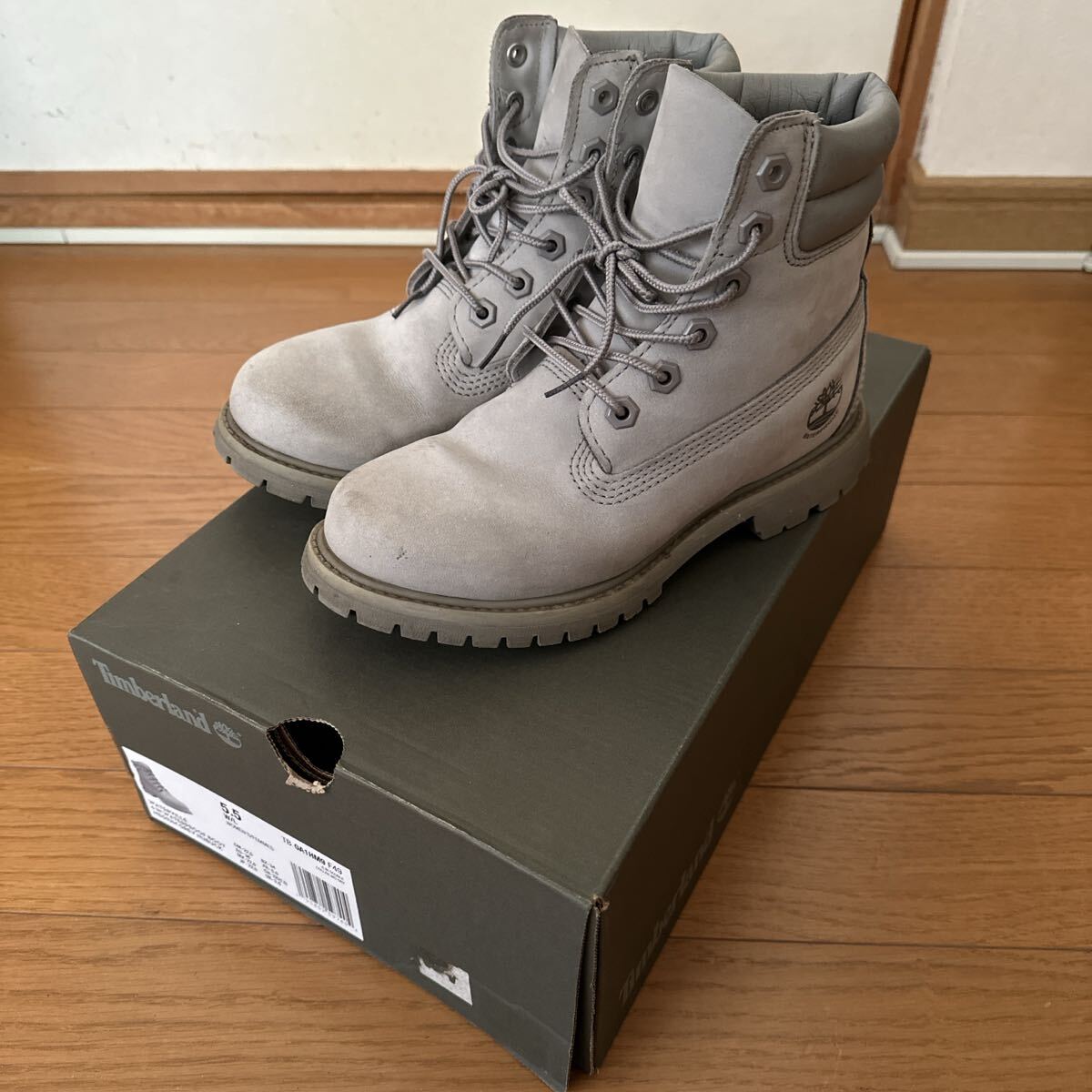 Timberland グレー ハイカットブーツ 22.5cm Timberland ティンバーランド ブーツ グレー拍卖