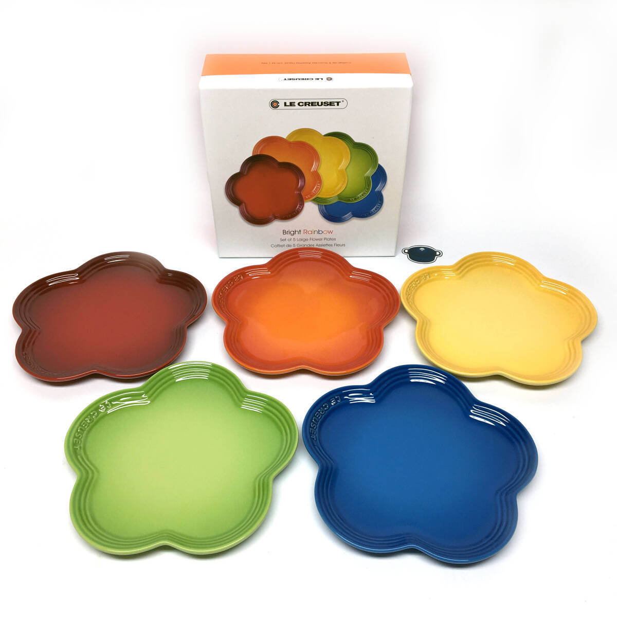 tu107 LE CREUSET ル・クルーゼ 花型大皿 5枚セット ※中古美品拍卖