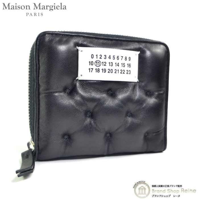 メゾン マルジェラ (Maison Margiela) グラム スラム エンブロイダリー ウォレット 二つ折り ラウンド財布 ブラック(新品)拍卖