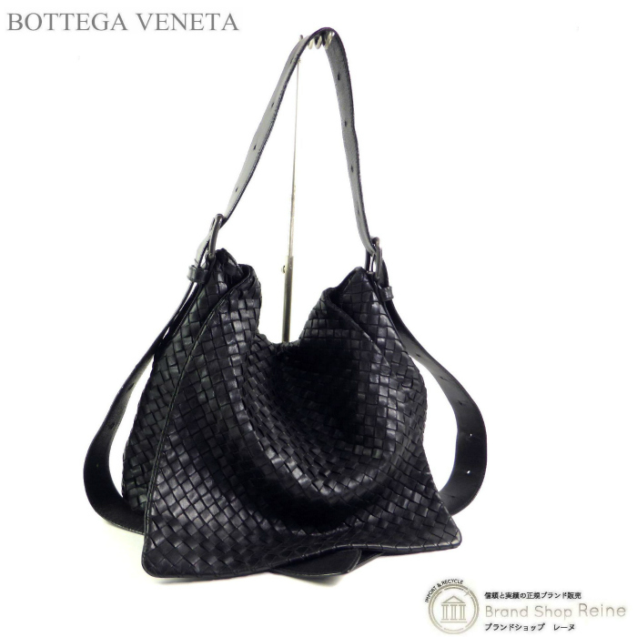 ボッテガ ヴェネタ (BOTTEGA VENETA) イントレチャート ショルダーバッグ ブラック(中古)拍卖