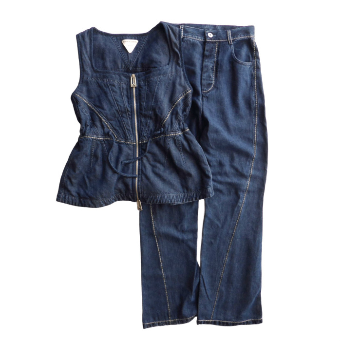 ボッテガ ヴェネタ (BOTTEGA VENETA) リヨセル デニム セットアップ 38 661464 34 654286 ウェア(中古)拍卖