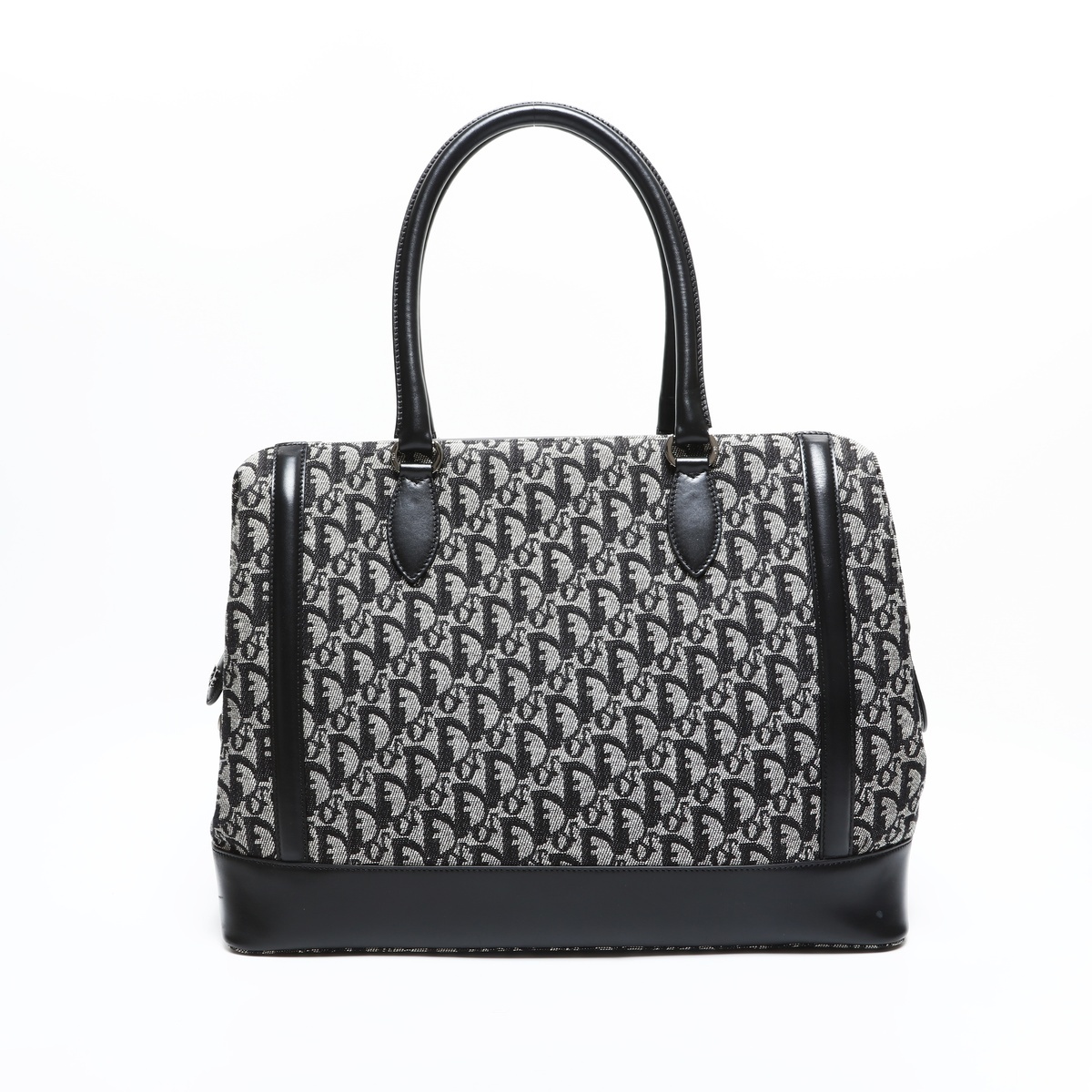 極美品 クリスチャンディオール Christian Dior キャンバス トロッター ハンドバッグ ブラック WS23321拍卖