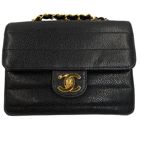 未使用保管品 シャネル CHANEL マドモアゼル ターンロック ミニチェーンショルダー 1995年 ショルダーバッグ レザー ブラック WS1610拍卖