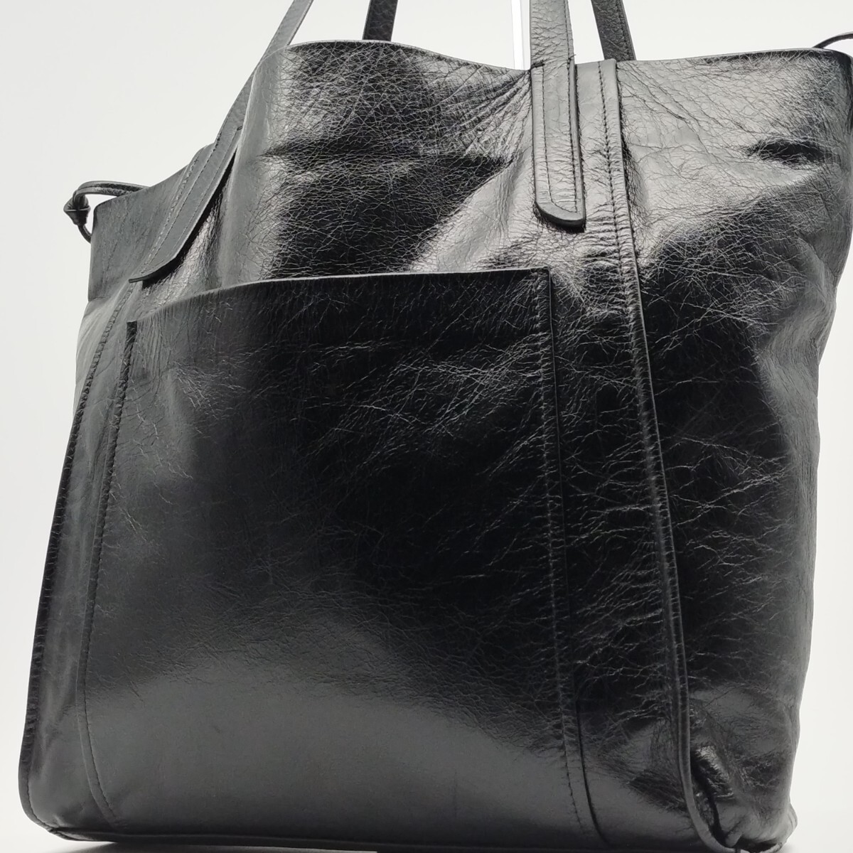 【大容量】 ザラ ZARA トートバッグ 本革 レザー ブラック 黒 肩掛け可 A4可 ビジネスバッグ ブリーフケース メンズ 鞄 シボ革 仕事 旅行拍卖