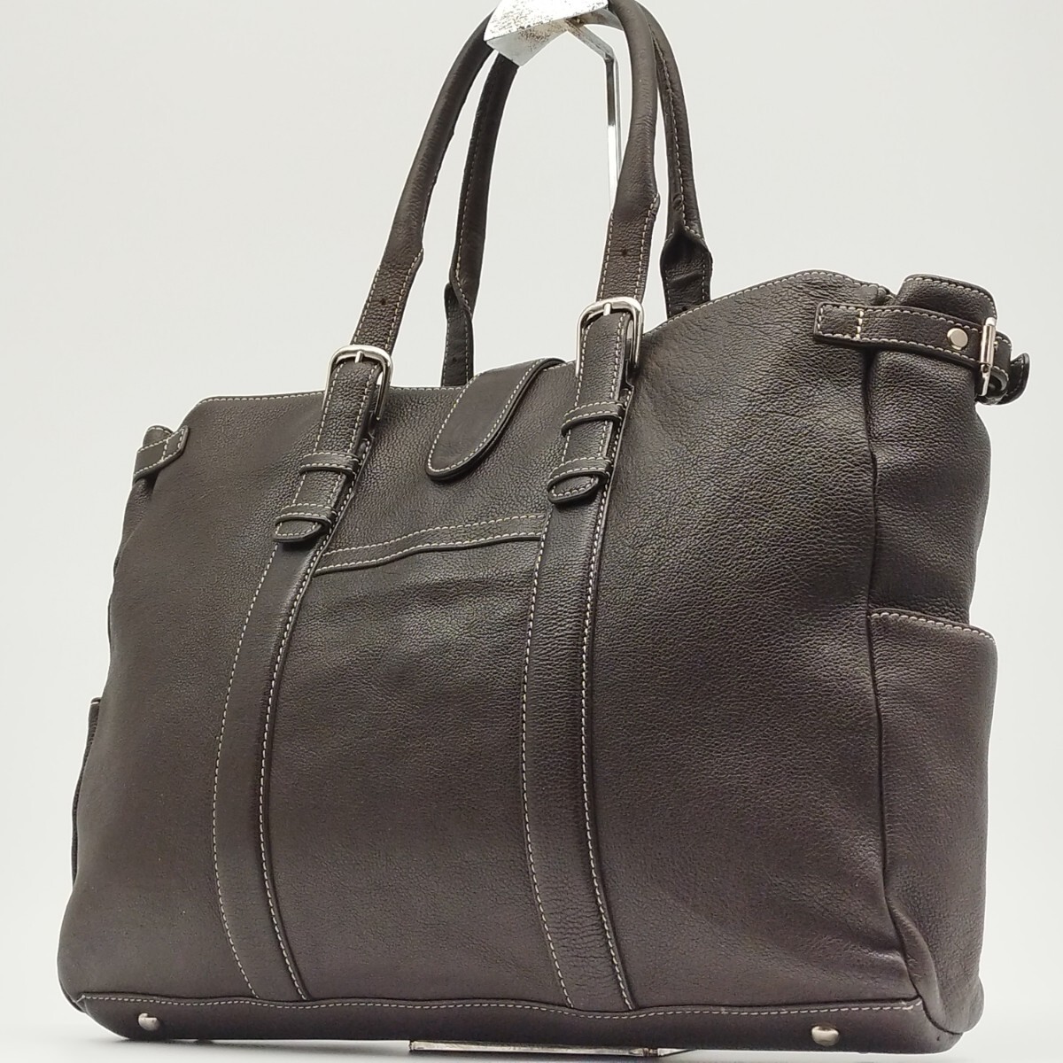 A4可 大容量 美品 UNITED ARROWS トートバッグ ビジネス ブリーフ 肩掛け オールレザー 本革 ダークブラウン メンズ ユナイテッドアローズ拍卖