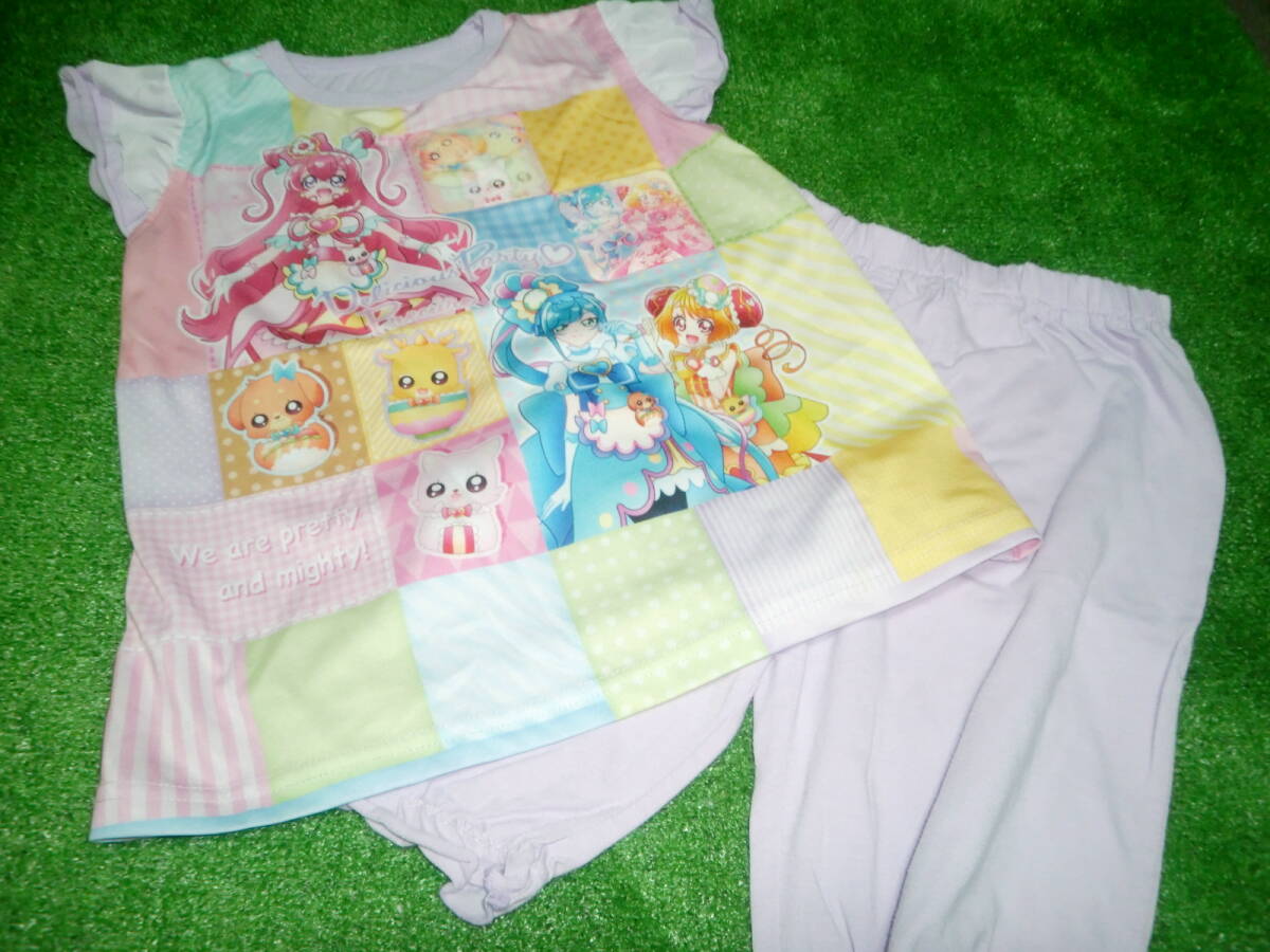 PJ1016-37 女の子中古パジャマ ナイトウエア 【デリシャスパーティー・プリキュア 絵が変わるパジャマ】130cm 女児向け拍卖