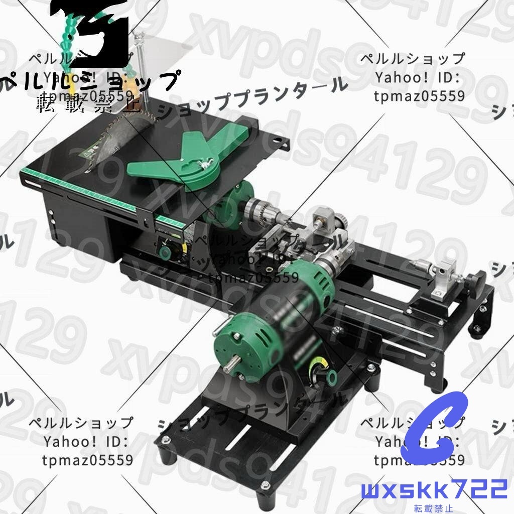 テーブルソー、ポータブルテーブルソー、デュアルモーター木工チェーンソー電気、多機能小型自動ミニ旋盤ボールマシン 64x50.5x18cm拍卖