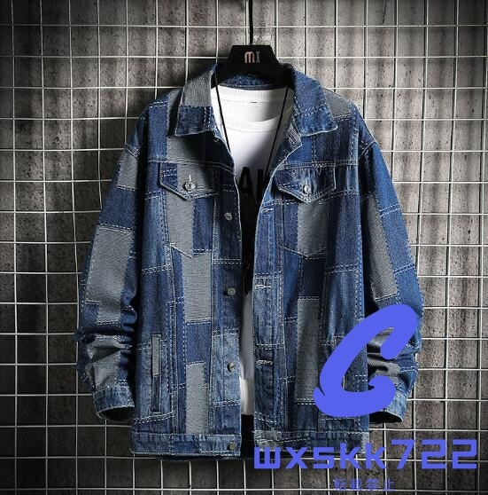 デニムジャケット メンズ ジージャン 切替 配色 紳士 アウター ゆったり おしゃれ トップス 新作 大きいサイズ M~3XL拍卖