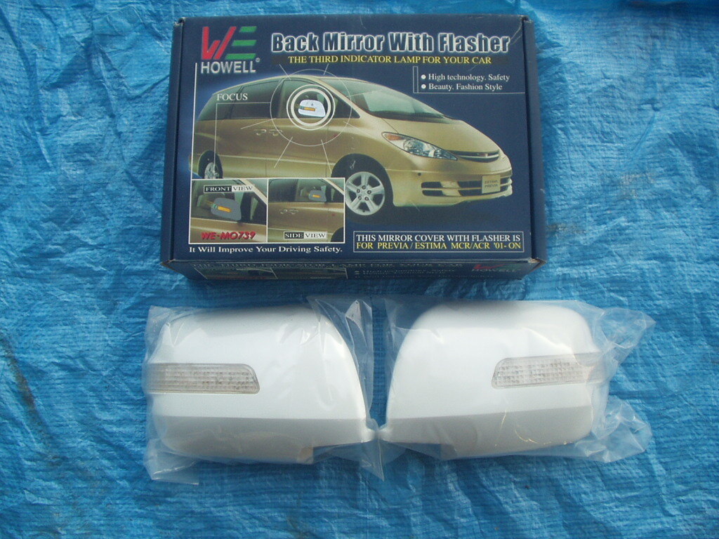 エスティマ プレビア LED付きミラーカバー 未使用 白ゲル ESTIMA PREVIA MCR/ACR '05~ ヤマト着払い拍卖