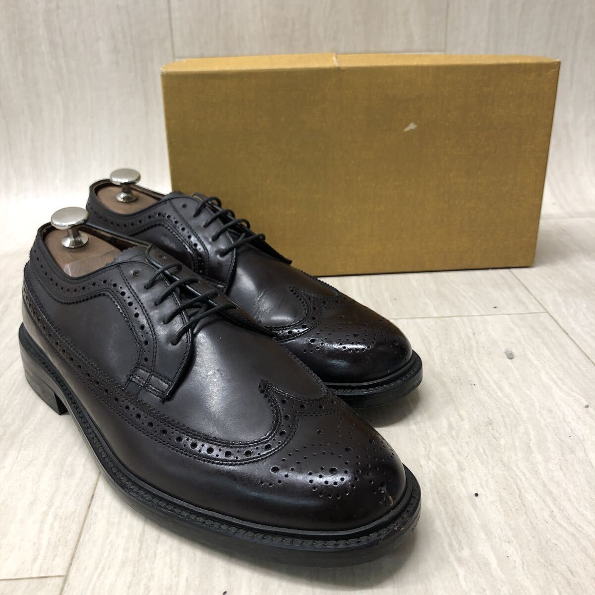 M333 FN-251107-590 REGAL リーガル ウイングチップ ビジネスシューズ ドレスシューズ レザーシューズ ダークブラウン メンズ 25.5EE拍卖