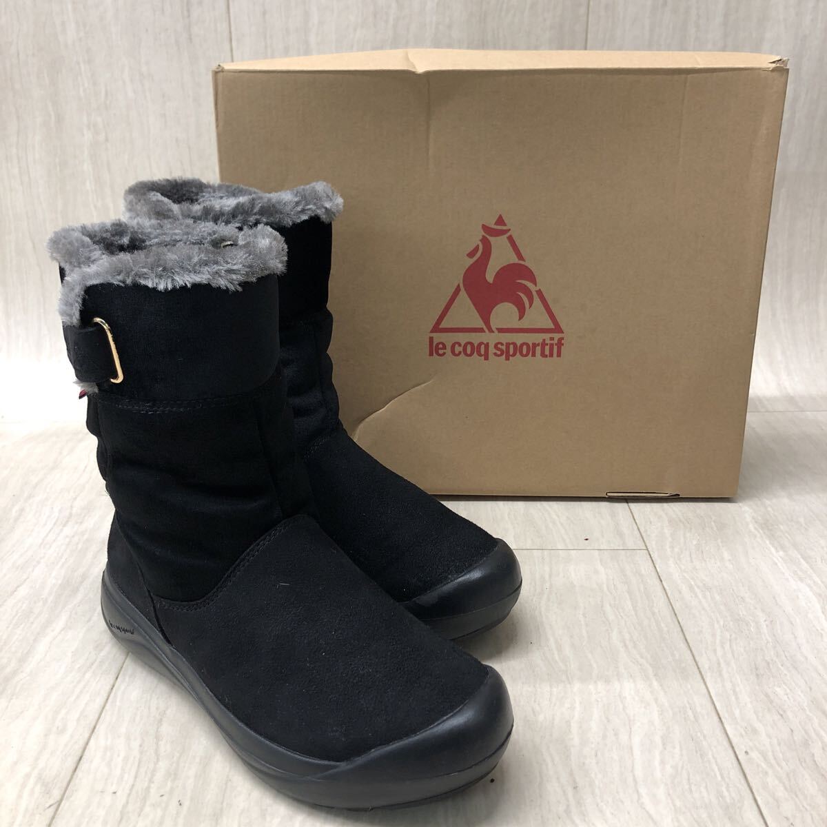 M343 FN-250516-202 le coq sportif ルコックスポルティフ モンルイ MID ミッドカーフブーツ サイドジップ スエード レディース 23cm拍卖