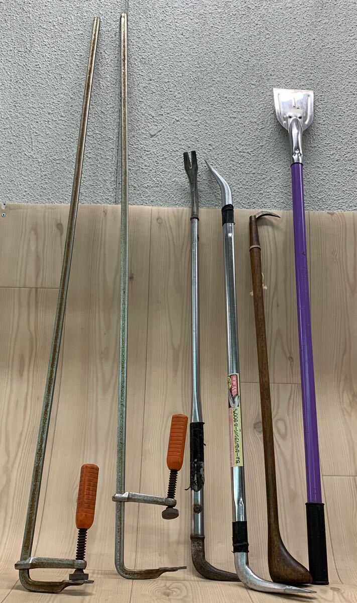 N945 SD-251024-2119 ちょーかるバラシバール 900mm ケレン棒 スクレーパー バール 鳶口 クランプ バクマ 大工道具 6点 まとめ売り 拍卖