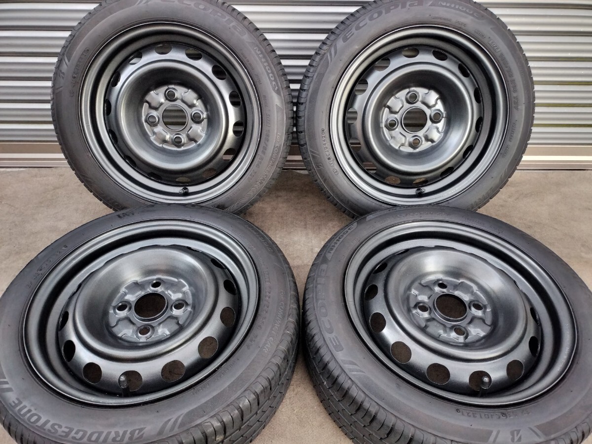 スチールホイール 14インチ 14×6J 4H PCD100 +45 165/55R14★鉄ホイール ハブ径54mm ガンメタ塗装 カスタム軽自動車拍卖