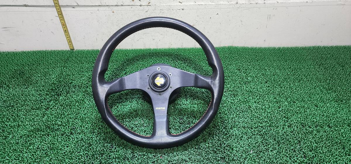 【オリジナル】Momo Tener ステアリングホイール ブラックワイヤー 320mm 直径32mm ブラックレザー T-13 ホンダフィット GD1用拍卖