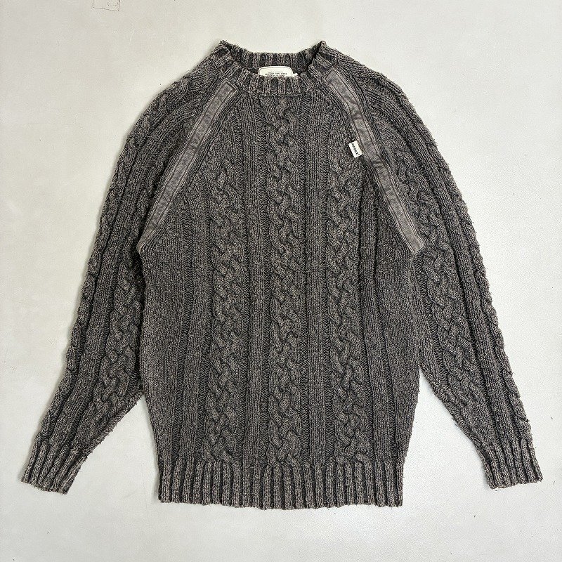 ◆ AVIREX アヴィレックス ニット セーター 厚手 トップス ロング丈 ラグラン 古着 コットン グレー サイズM レディース 0.75kg拍卖
