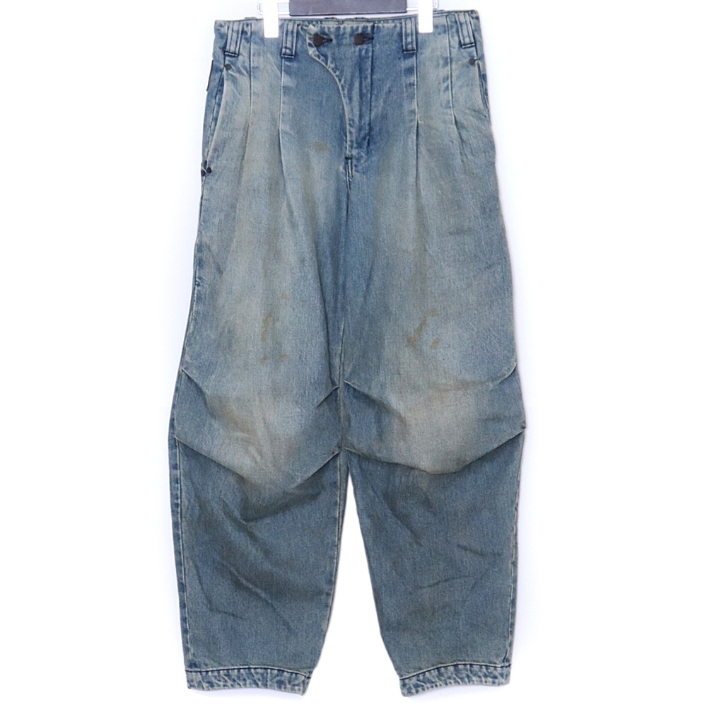 DEVOA Denim Baggy Pants サイズ1 インディゴ PTE-SECK デヴォア デニムバギーパンツ ワイド拍卖