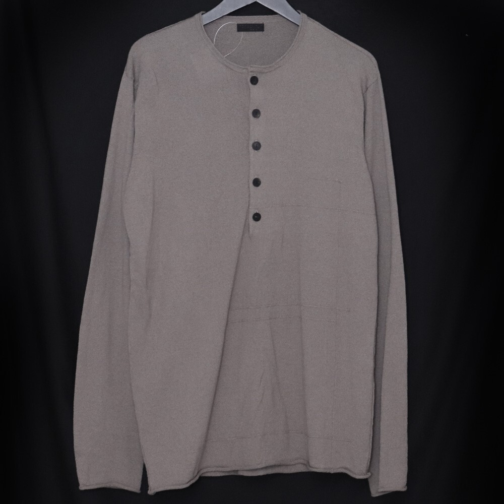 DEVOA Knit Henleyneck Long Sleeve サイズ2 グレー SKY-BHCC デヴォア ヘンリーネックニット ロングスリーブ セーター拍卖