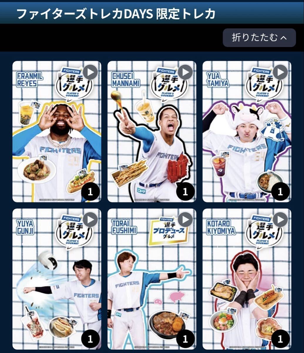 ファイターズトレカ ファイターズトレカDAYS 限定トレカ 全20種 パスワードのみ拍卖